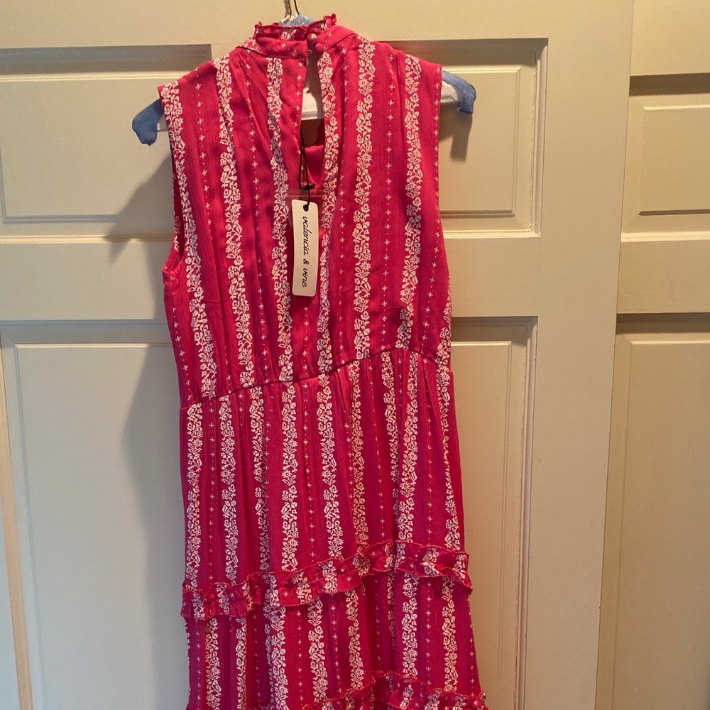 Pink and white Valencia and Vine Mid length Dress